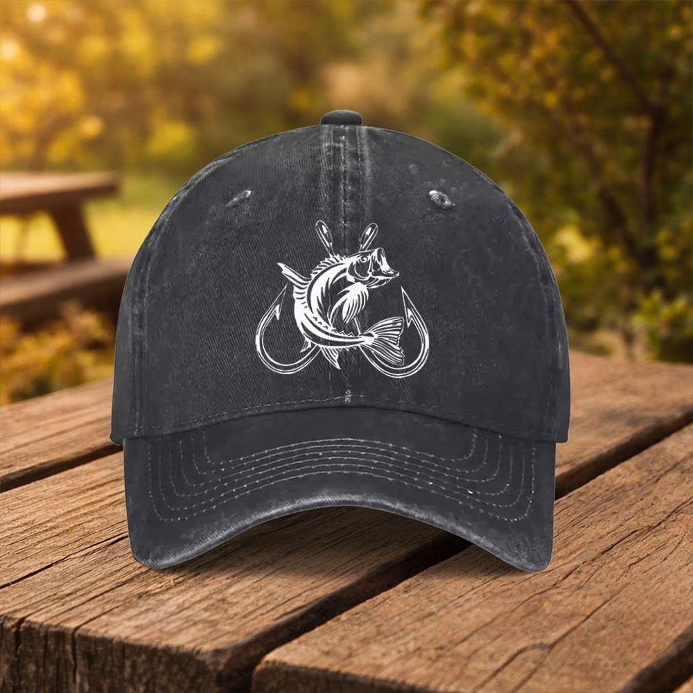 Fishing Hook Size - Cappellino da Baseball Vintage con Grafica