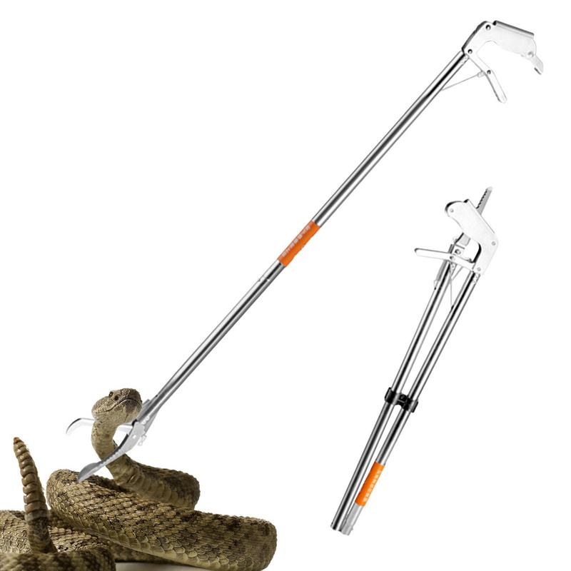 Fishing Hook Stainless Steel - 120cm pieghevole Snake Stick gomito/testa dritta