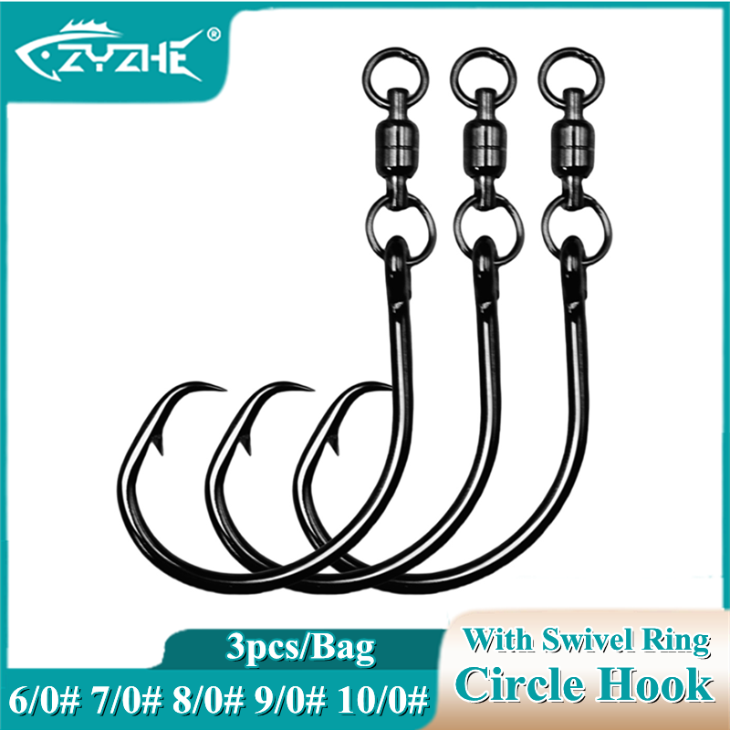 Fishing Hook Circle - ZYZHE 3/6/9 pezzi Ganci Circolari con