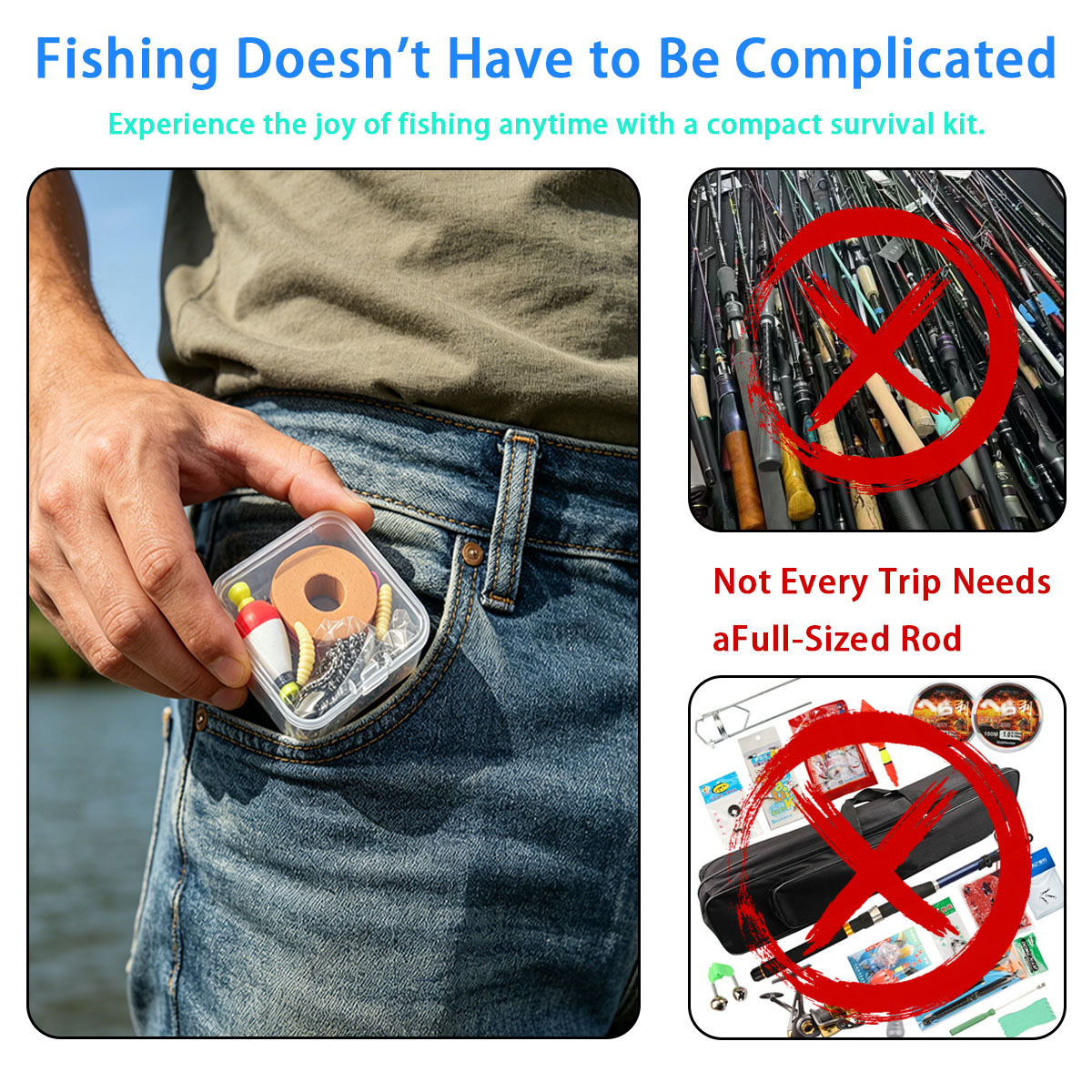 Fishing Hook Box - Set di attrezzatura da pesca portatile