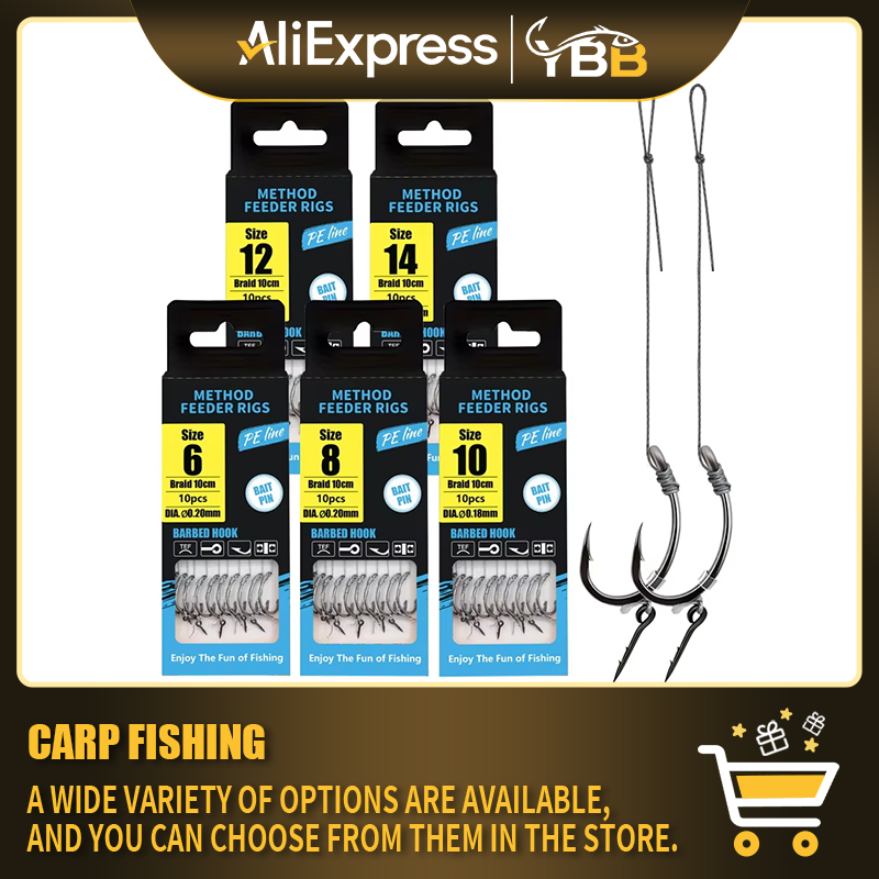 Fishing Hook Assortment - Metodo Feeder Rigs con ganci spinati