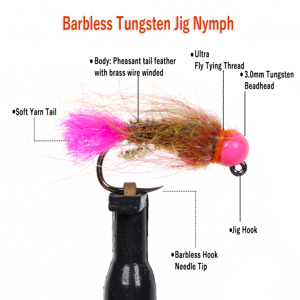 Wifreo 12 pz Tungsten Beadhead - Fishing Hook Barbless recensione e prezzo