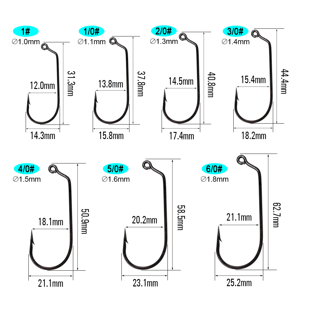 ICERIO 20 pezzi ganci per jig  - Fishing Hook Size recensione e prezzo