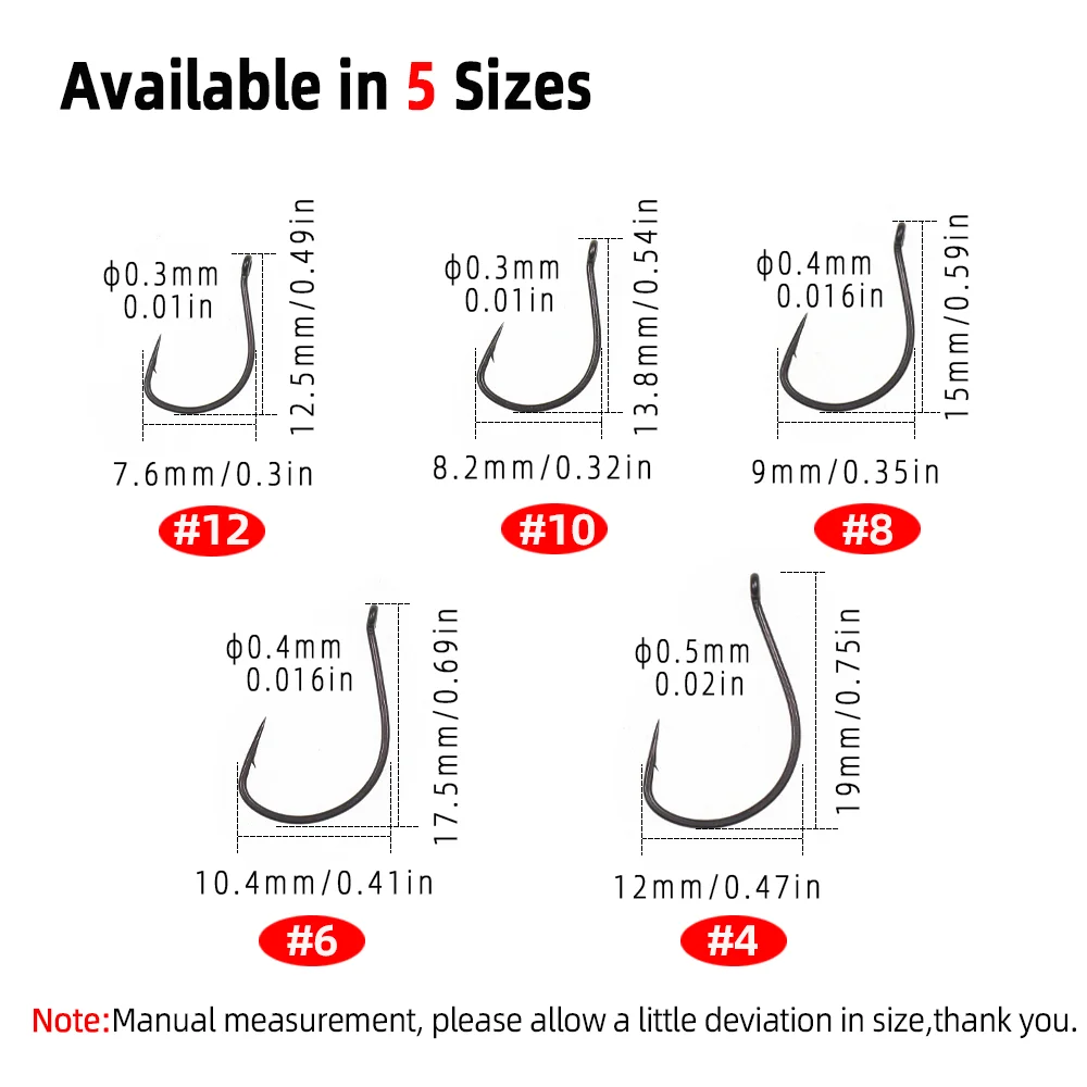 Wifreo 50 pezzi # 4- # 12 Ami  - Fishing Hook Size recensione e prezzo