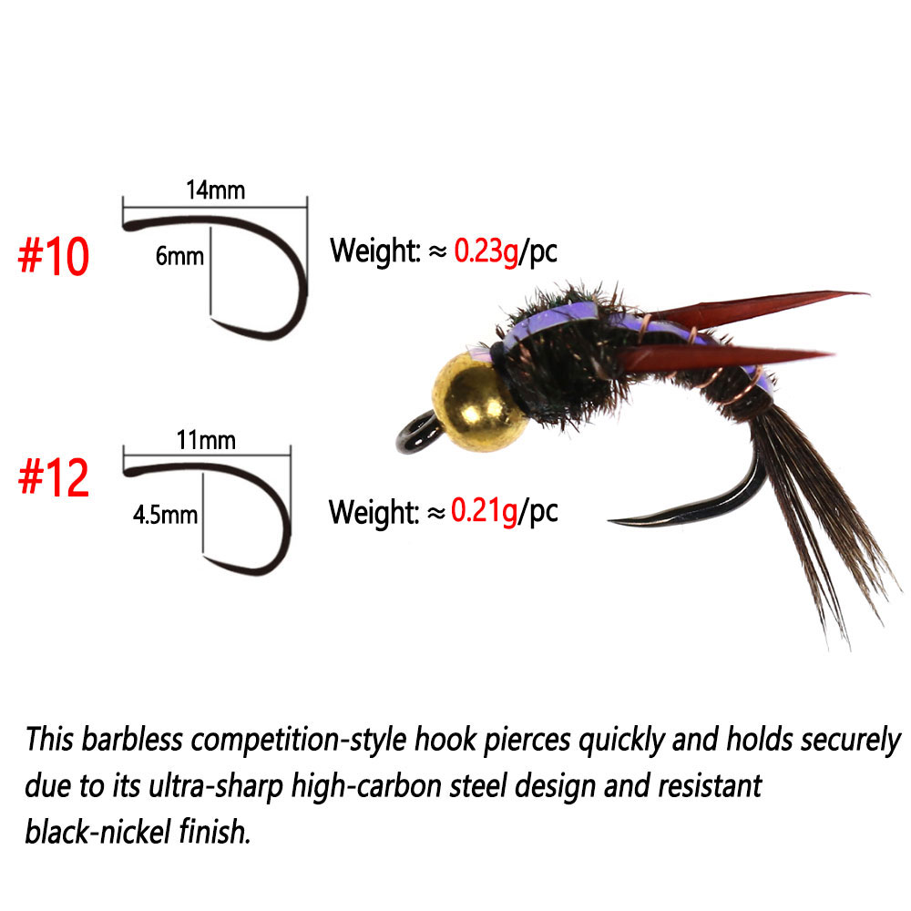 Bimoo 8 pz Ottone Beadhead Evi - Fishing Hook Barbless recensione e prezzo