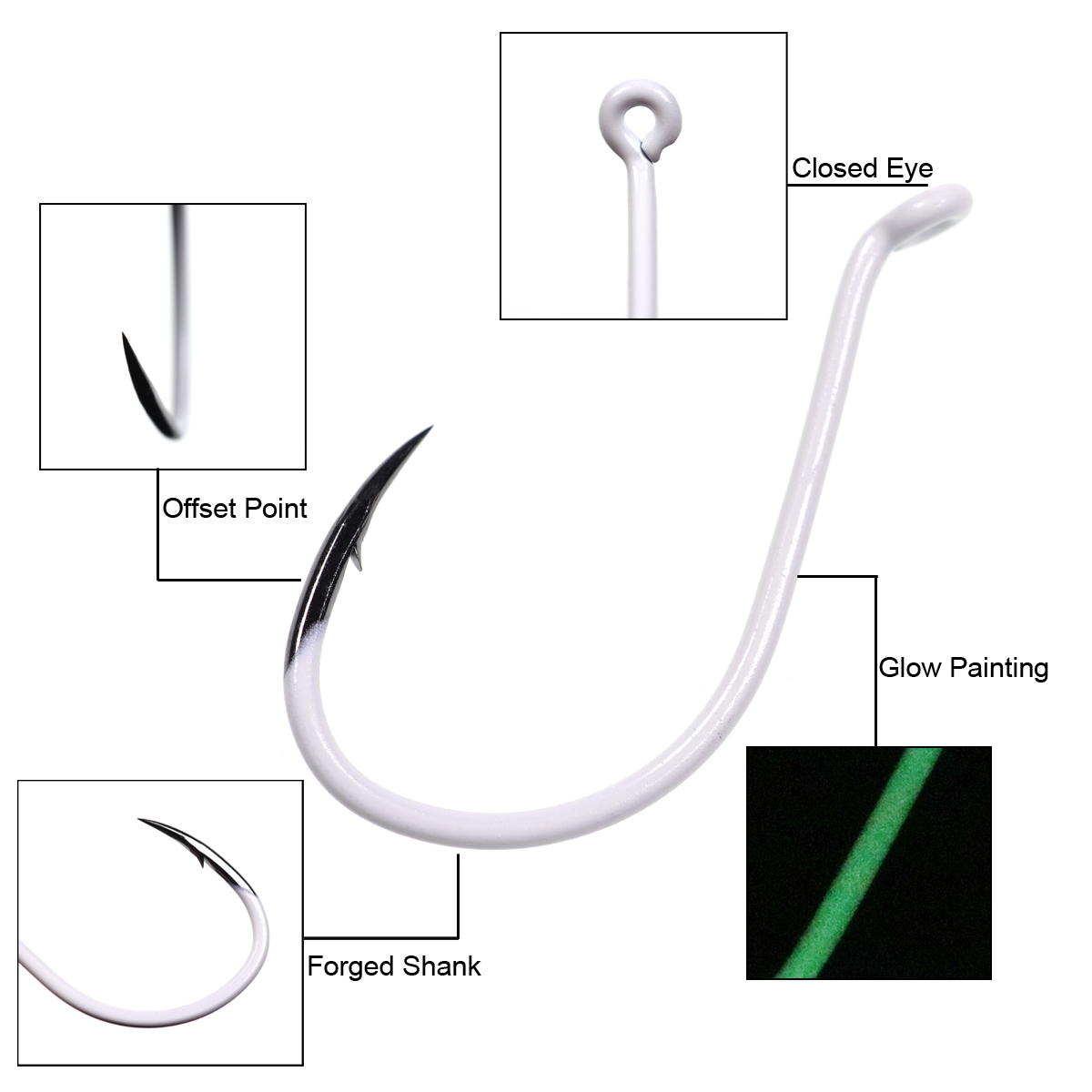 25 pz/scatola Luminoso In Acci - Fishing Hook Offset recensione e prezzo