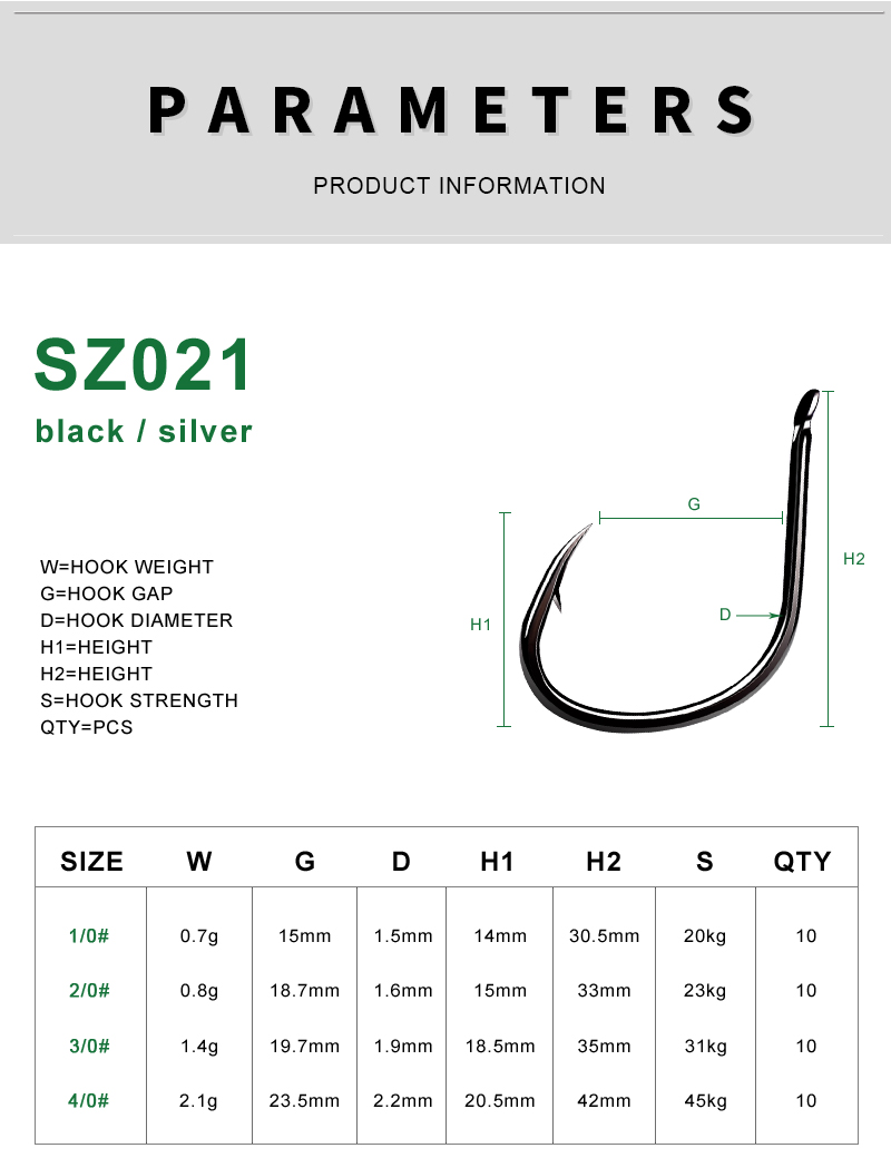 PROBEROS 50 pezzi 1/0 # -4/0 # - Fishing Hook Offset recensione e prezzo